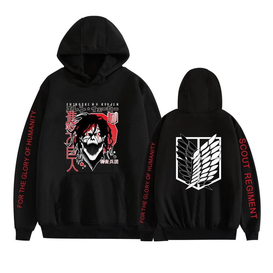 

Attack on Titan Cartoon Hoodie Sweatshirt Anime Printed Cool CARTOON Pullover Hooded Unisex XS чёрный