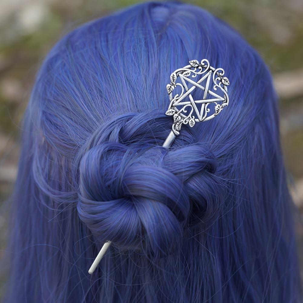 Punk Style Niche Personality Pentagonal Star Leaf Shaped Female Plate Retro Hairpin High-end Feel Banquet Party Fashion Headwear