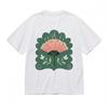 Women's Soft Breathable All Season Classic T-Shirt Floral With Green Frame Tee