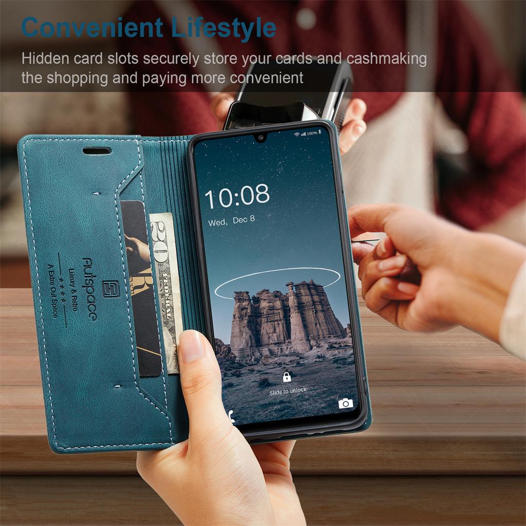 Premium Vintage Leather Wallet Case for Samsung Galaxy A33 5G - RFID Protection Flip Cover with Card Slots, Shockproof Retro Style (4 Colors)