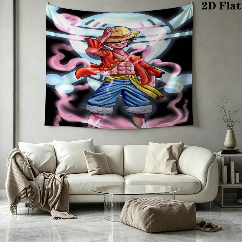 One Piece Monkey D Luffy Wall Tapestry Aesthetic Wall Hanging Printed Fabric Blanket Decorative Tapestries For Bedroom Living Room Home Decor