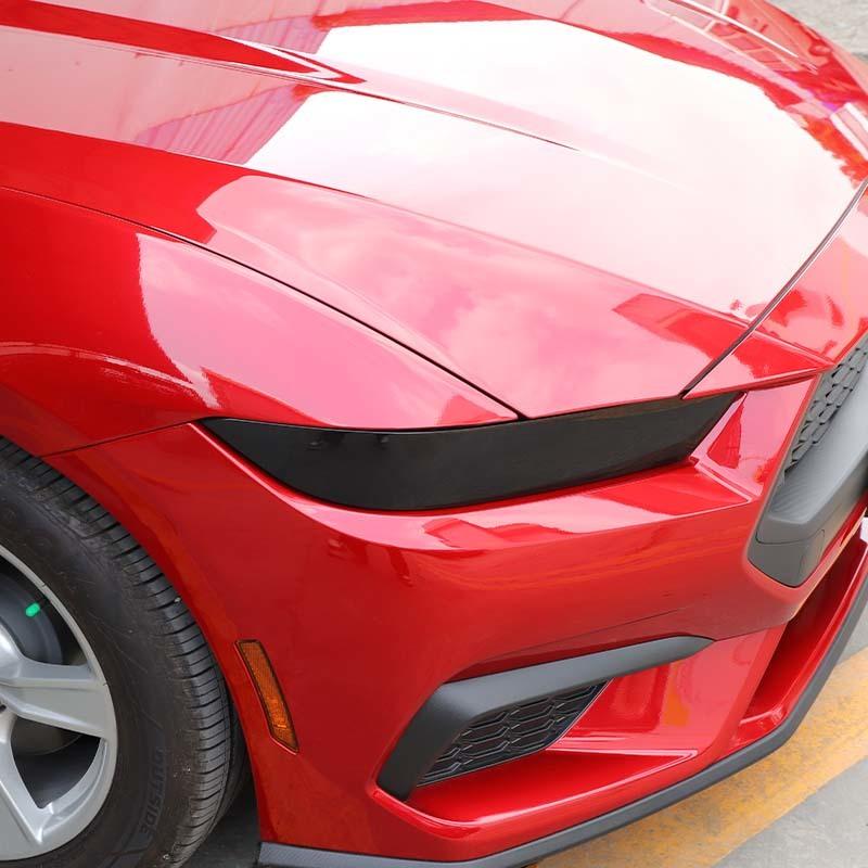Decoruri ABS pentru Faruri Față pentru Ford Mustang 2024 Up Accesorii Exterioare, Negru Fumuriu