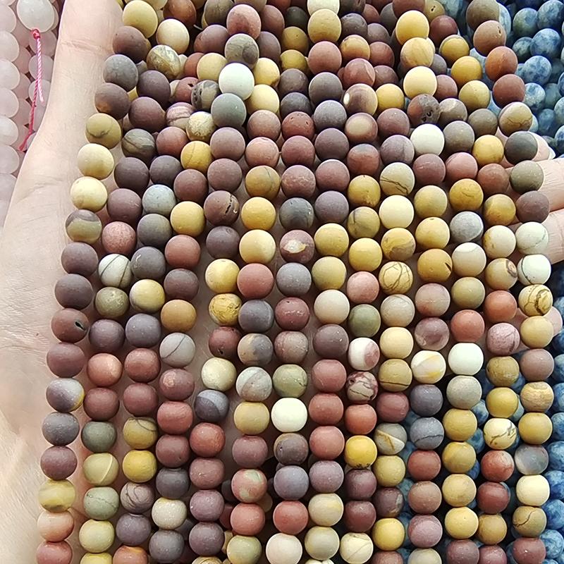 6/8/10mm Matte Stone Beads Natural Stone Beads Round Loose Spacer Beads For Jewelry Making DIY Bracelet Necklace Accessories