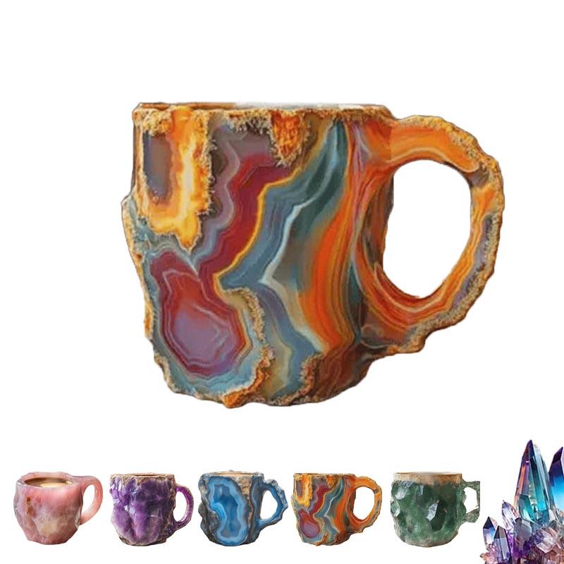 

Роскошная кофейная кружка из минерального хрусталя, 8-цветная кружка из натурального оникса, новинка — кофейные чашки и кружки из минерального хрусталя, разноцветная кофейная кружка из агата D