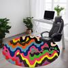 1pc Abstract Art Print Chair Carpet for Office Non Slip, Machine Washable Rug for Office, Room Holiday Decor for Christmas, Birthday Polyester