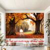 2D Flat Design 1-piece Autumn Tree Banner Suitable for Autumn Parties and Weddings