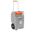 6.6 Gallon Portable Water Holding   with Large Wheel Metal Handle Water Inlet Rotating Spout Water Storage Container for RV Camping