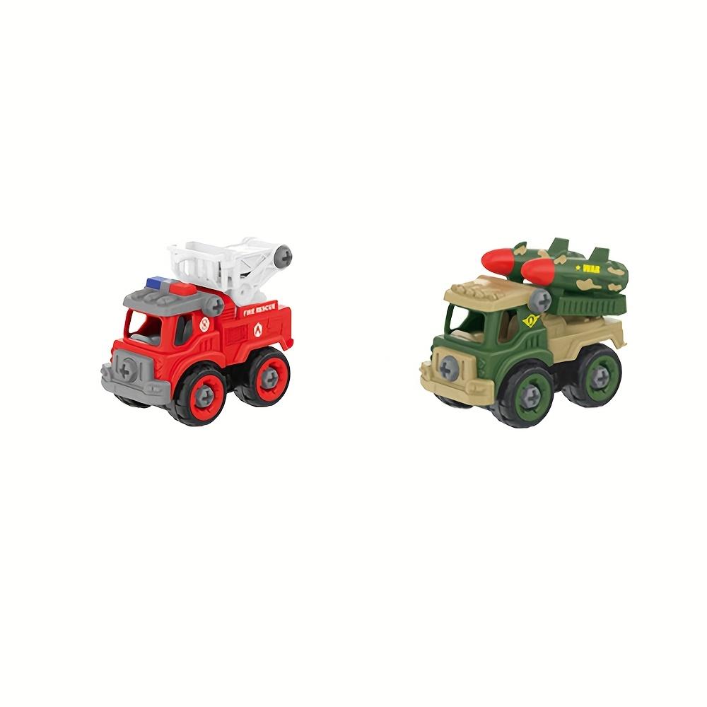 

2 Children s DIY Fire Truck/Military Vehicle Toys, Can Be Disassembled and Screw Assembled, Can Be Disassembled and Assembled Toy Cars, Christmas, TD