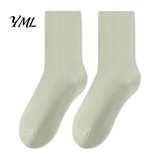 Lightweight Breathable Hosiery Crew Socks for Women, Solid Color Mid-calf Socks, Non-binding Skin Friendly Yoga Daily And Sports, Comfortable