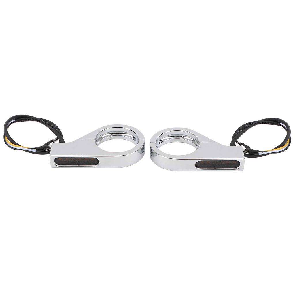 Front Fork LED Turn Signals Amber Indicators White Daytime Running Lights 39 to 41MM Fork for ATV