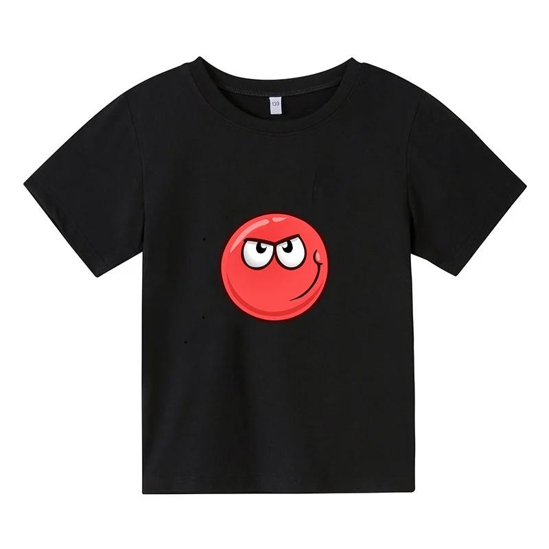 2025 Bambini Carino PALLA ROSSA 2° Stampa Vestiti Bambini Estate Moda T-shirt Ragazzi Cartoni animati T-shirt Ragazze Manica Corta Top Casual
