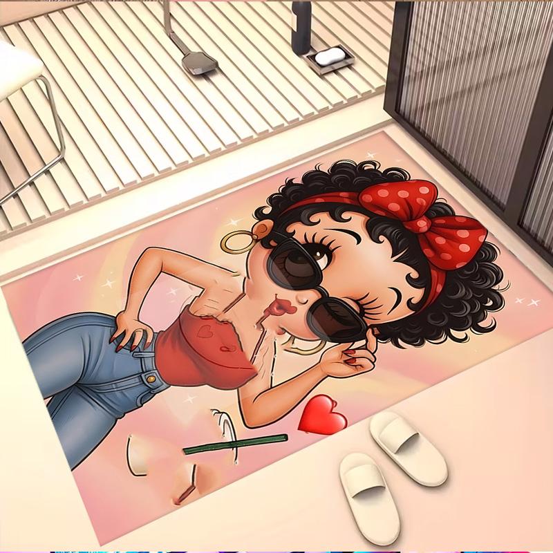 Betty Boop Print Rug, Washable Floor Carpet, For Entryway Dorm Laundry Room Office Study, Home Decor Birthday Christmas Gift