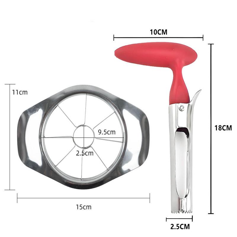 2pcs Apple Slicer and Corer Set Stainless Steel Fruit Seeder Core Remover with Non-Slip Handles for Tomato Pear Peach Cutting