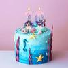 Mermaid Cake Candle Pink Purple 0-9Numbers Cake Topper Girl Little Mermaid Birthday Party Cake Decoration Supplies Under the Sea