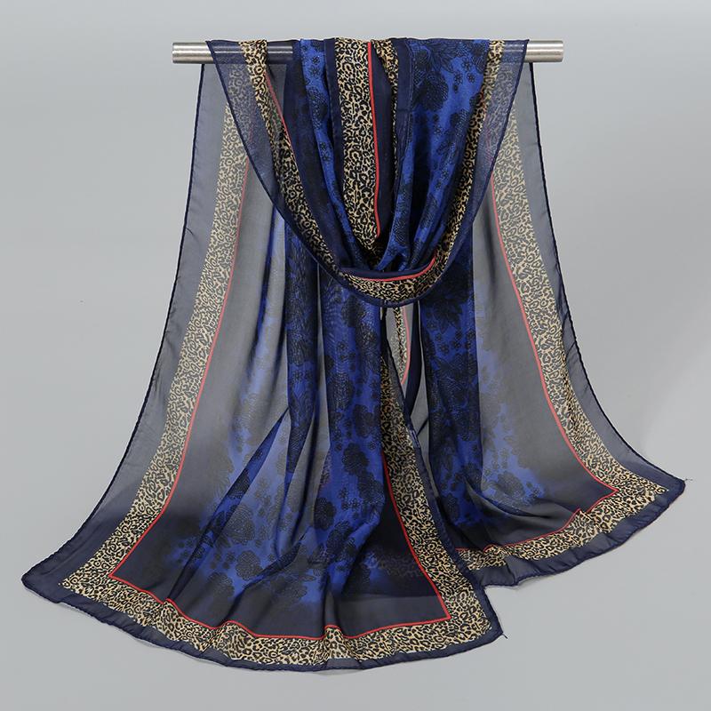 Indian Style New Chiffon Scarves Women Breathable Thin Simulation Silk Scarf Ladies Shawl And Wraps Women Printing Hijab Stole