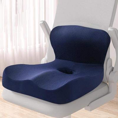 Seat Cushion for Office Chair Tailbone Pain Relief Cushion Ergonomic Memory Foam Seat Back Cushion Set for Office Car for Long