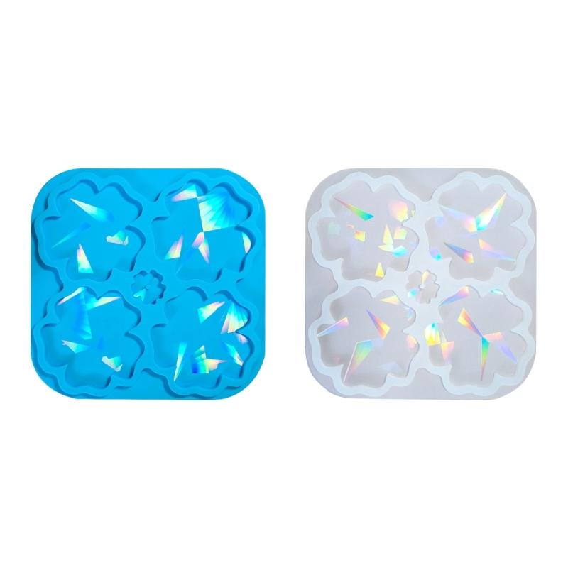 Easy To Demold Rainbow Effect Coaster Mold Holographical Silicone Mould for Crafting Flower Drink Mats Party Supplies