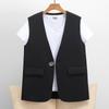 2025 Women's Slim V-Neck Sleeveless One-Button Vest - Spring/Autumn