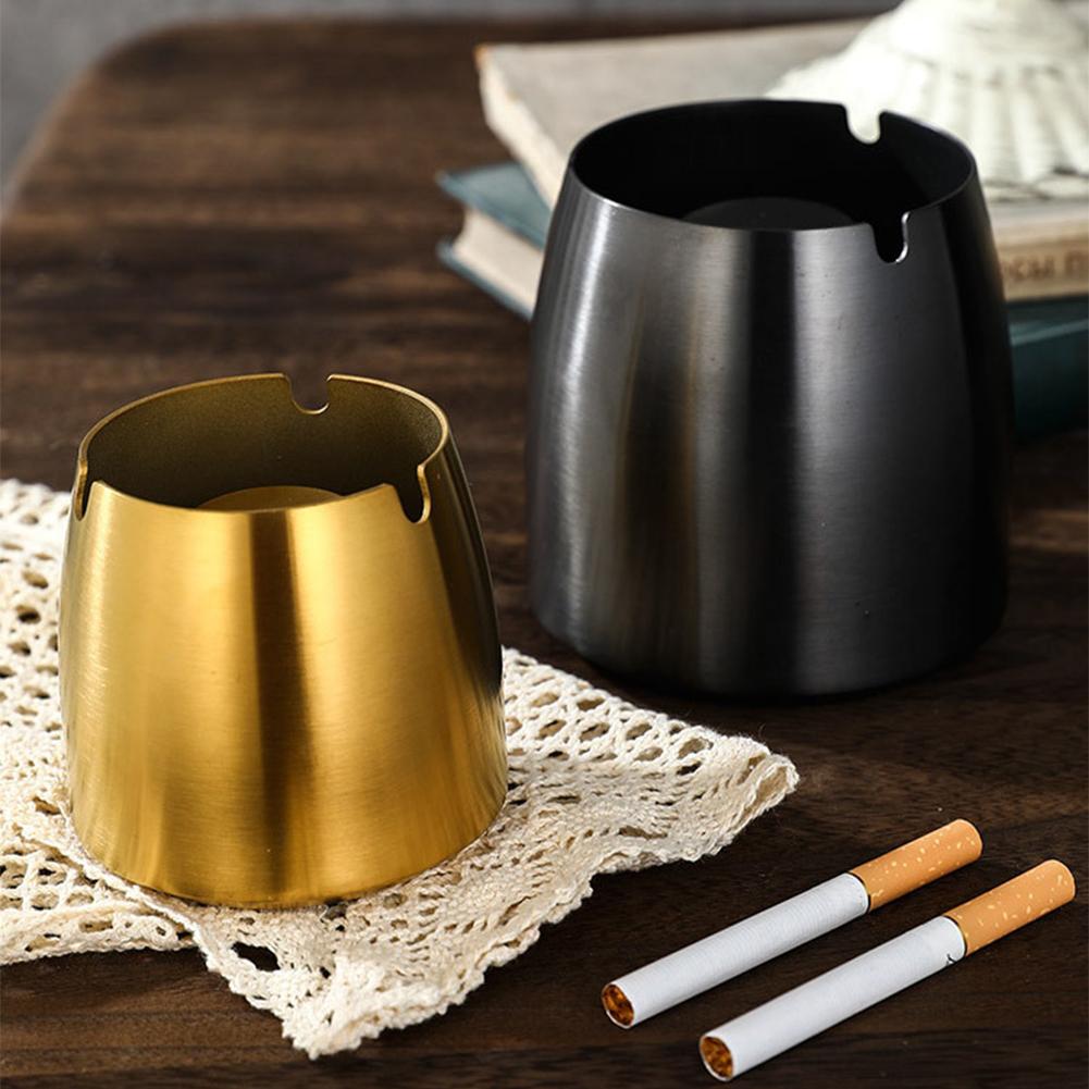 Stainless Steel Ashtray with Lid Rustproof Cigar Ashtray Wear-Resistant Modern Ashtray Tabletop Ashtray for Indoor Outdoor Use