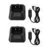 2 Pack Radio Charger Fit for UV5R Plus UV5RA UV5RB UV5RC UV5RD UV5RE Radio ABS Desktop Battery Charger Power Adapter