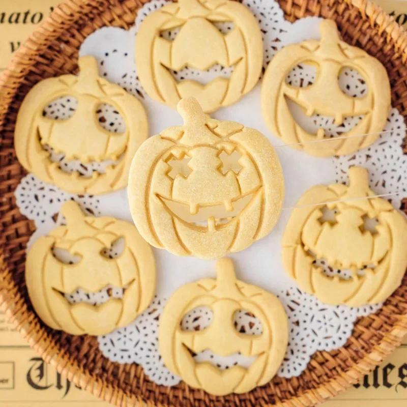 9Pc Halloween Pumpkin Head Biscuit Mold Funny Pumpkin Expression Cookie Cutter Set Fondant Sugar Craft Mold Cake Decoration Tool