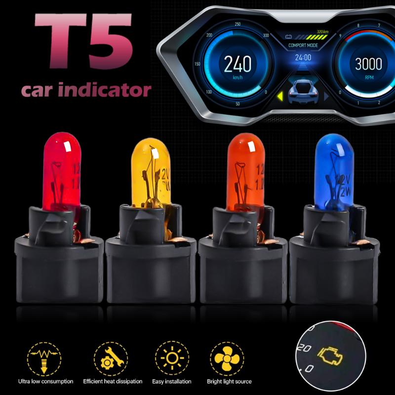 T5 B8.5d LED Autolampen Instrumententafel Glühbirnen Niedriger Stromverbrauch 5050 SMD Automobil Armaturenbrett Schalterlampe 12V Kontrollleuchte 10 Stück