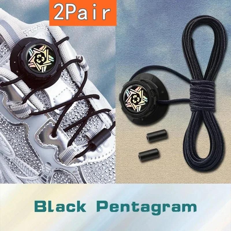 Install Simple Swivel Buckle Laces Automatic Shoelaces Without Ties Unisex Thick Rope Tennis Sneakers Shoelace Shoe Accessories