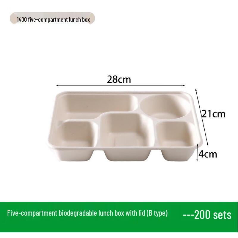 ZLIII Biodegradable Compartmented Lunch Boxes with Lids