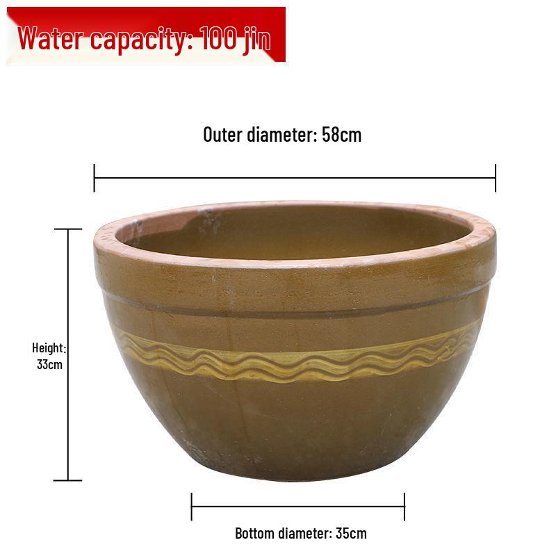Traditional Ceramic Water Jar for Pickling, Rice Wine Fermentation, or Flour Storage