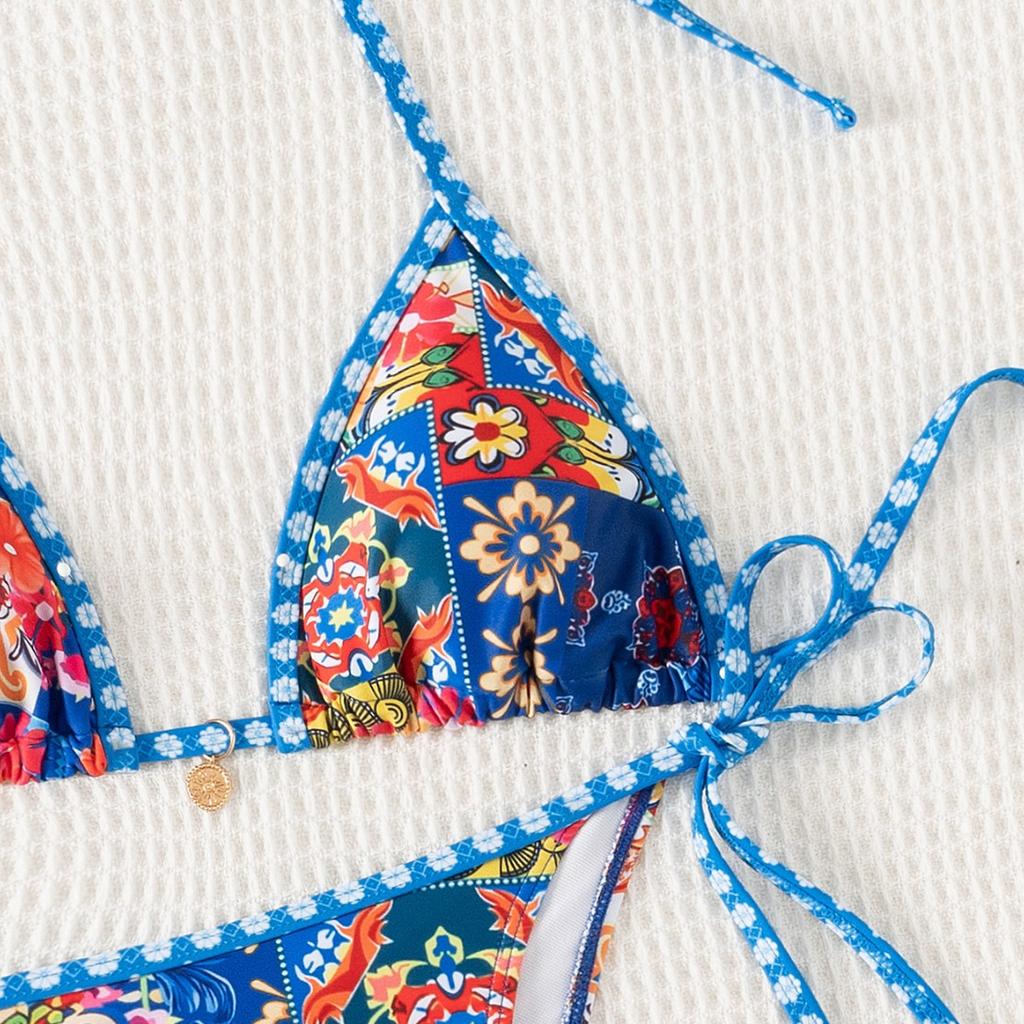 2026 New Style Printed Tie Side Pendant Sexy Bikini Swimsuit Comfortable Stylish For Summer Holiday & Resort