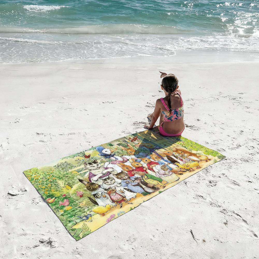 Cartoon Easter P-peter R-rabbit Towel Quick Drying Beach Towels Are Suitable For Swimming Pools Camping Yoga And The Gym
