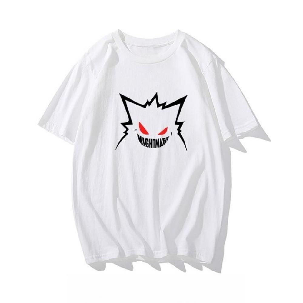 Pocket Gengar Summer Printed TShirt Men Cotton Street Y2K Harajuku Loose Sleeve Unisex Comfortable