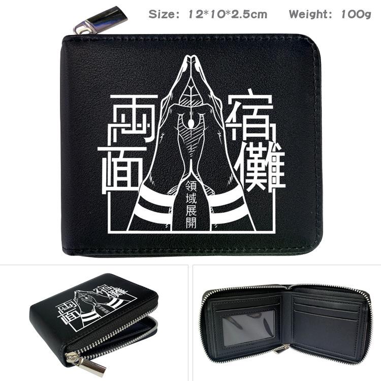 Jujutsu Kaisen Anime Zip PU Wallet Cartoon Print Coin Purse Large Capacity Card Holder Gojo Satoru Sukuna 1pcs