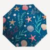 1pc Oceanic Seashells Starfish Coral Pattern Umbrella with Plastic Handle,Suitable for All Seasons Home Travel Outdoor UmbrellaB1856