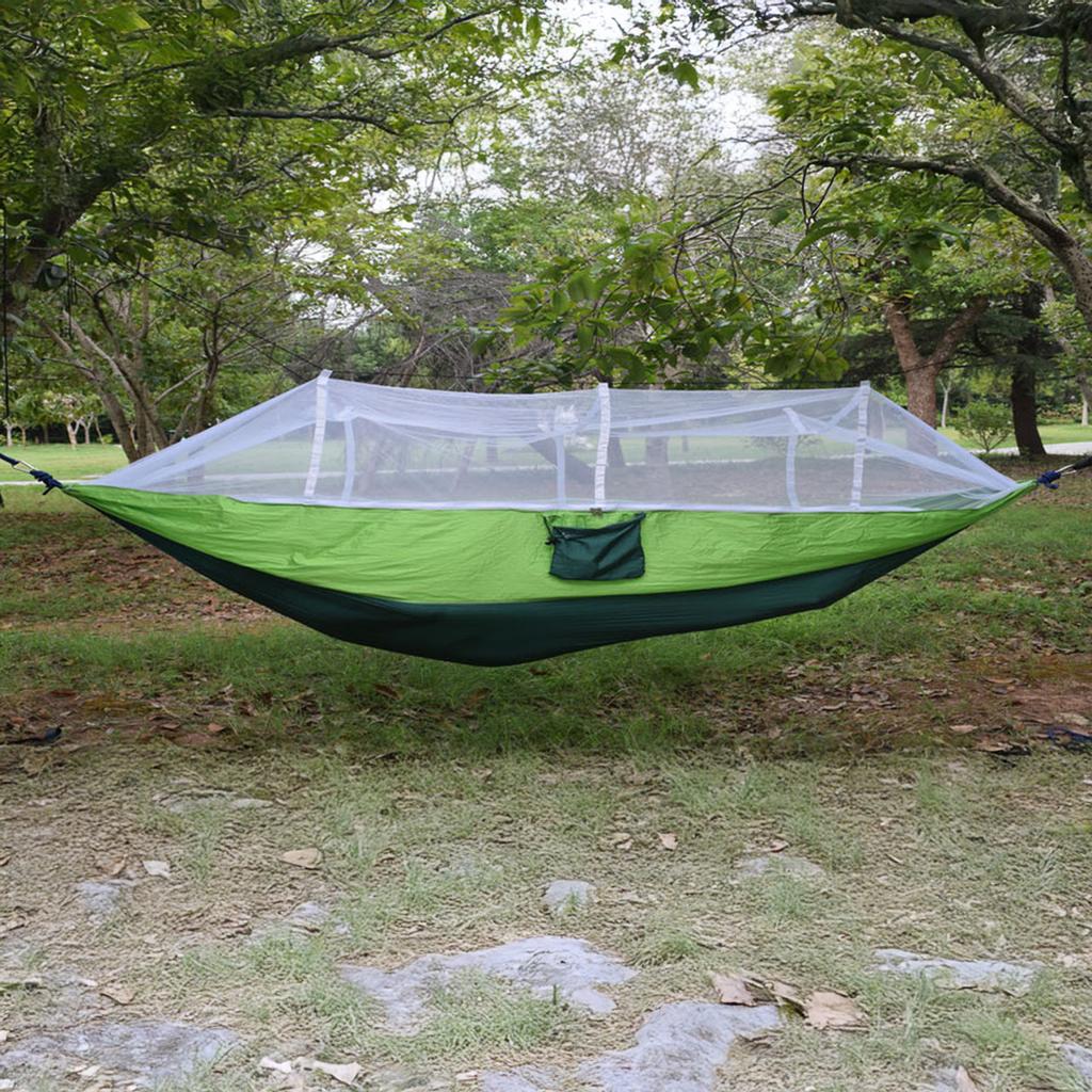 Camping Hammock with Mosquito Net Easy To Set Up with Carabiner Strap Rope Accessory Suitable for Backpacking Hiking