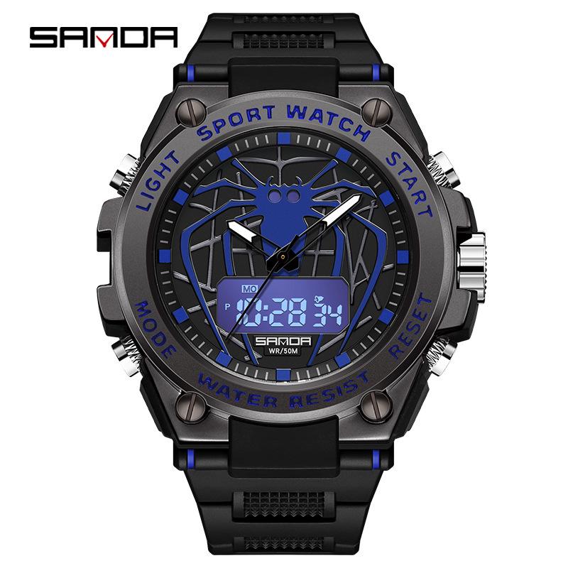 Sanda Creative Spider Men s Outdoor Sports Luminous Multifunctional Watch