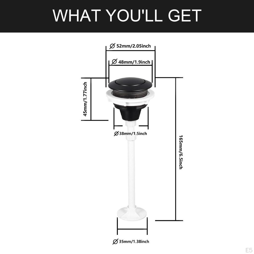 Tlačítko splachování WC Snadná instalace Univerzální, Kulaté, Jedno stisknutí Tlačítko nádržky, Náhradní díly