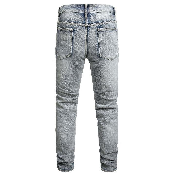 2024 Новые джинсы для мотоциклистов Мужские джинсы с вышивкой до колена Мужские брюки — фото 2