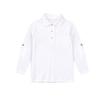 Boys' Pure Cotton Long-Sleeved T-Shirts, Girls' White Bottoming Shirts, Lapel School Uniforms, Class Uniforms for Spring