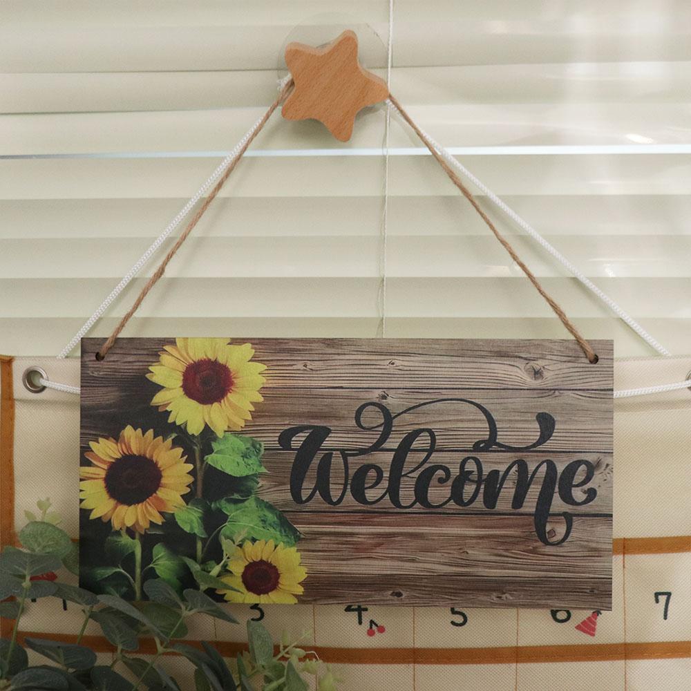 Hanging Sunflower Welcome Sign Lightweight Wooden Decoration Sign Garden Decoration