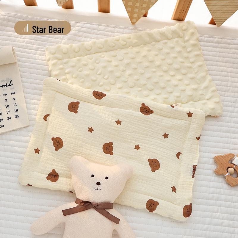 Pure Cotton Cloud-Shaped Baby Pillow - All-Season Soothing Gauze for Infants and Toddlers