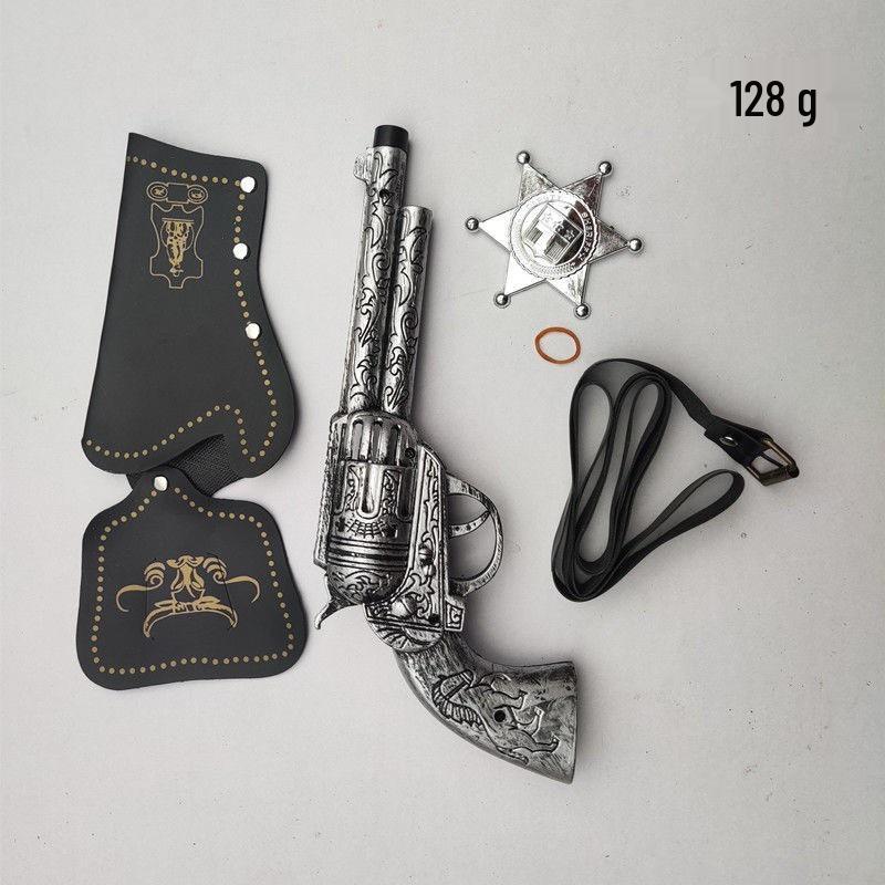 Cowboy Toy Set: Hat, Scarf, Revolver & Leather Holster