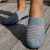 Fashion Round-toe Four-Season Walking Shoes, Flat Slip-On Casual Shoes with Mesh Design, Comfortable Women's Shoes for Lazy Wear