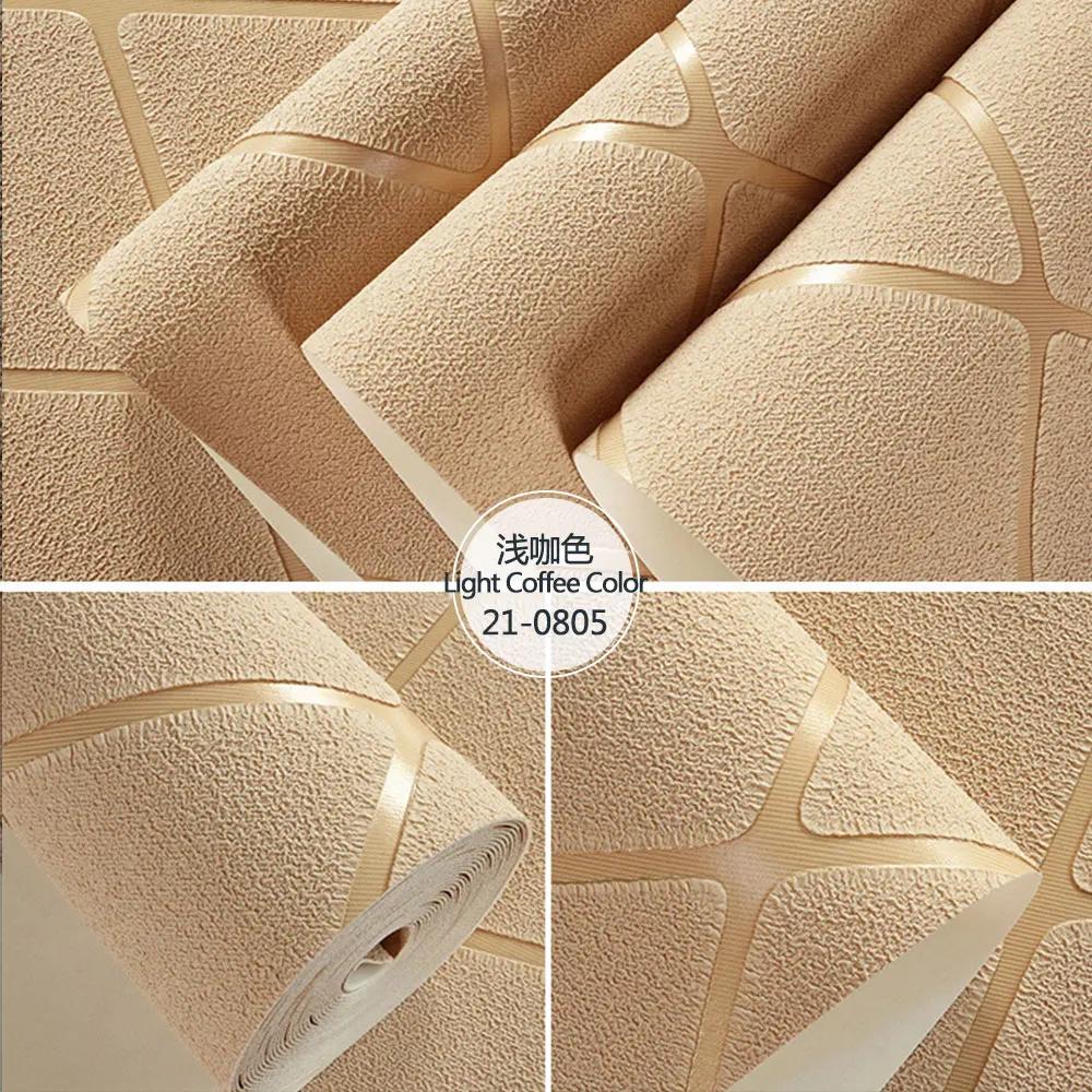 Modern Minimalist Imitation Deer Skin Velvet Large Grid Wallpapers Bedroom Living Room High Quality Decorative Wallpaper 3D