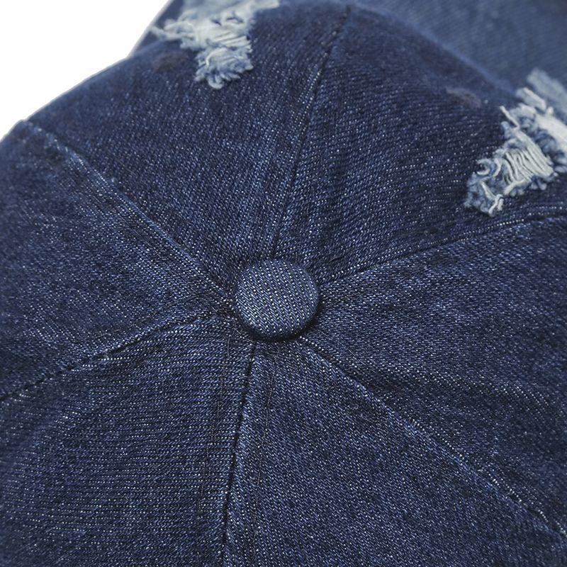 Holed Baseball Caps Vintage Washed Distressed Cap Fashion Sports Denim Hats Plain Women Men Dad Caps