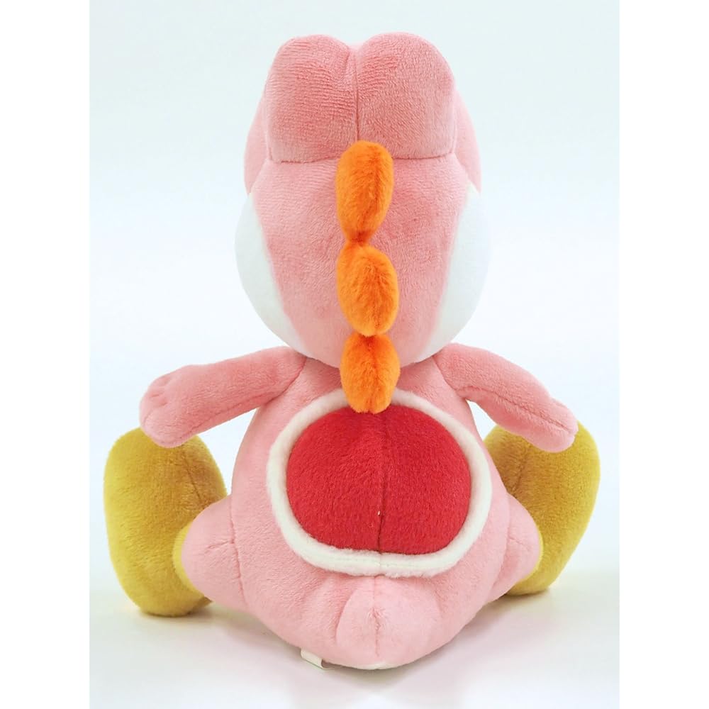 San-ei Trading Super Mario All Star Collection Pink Yoshi Plush Toy 20cm Height Soft Stuffed Animal