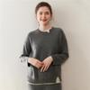 Women's Cashmere Color Block Slit Pullover: Autumn/Winter Thick Two-Piece Knitwear