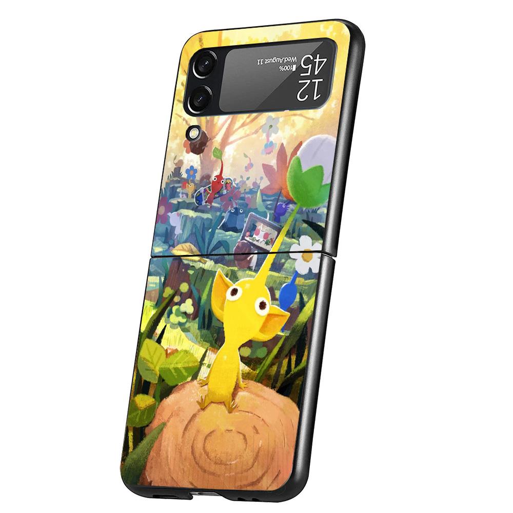 

Game P-PikminS 4 Cover Phone Case For Samsung Galaxy Z Flip 7 6 5 4 3 5G Flip7 Flip6 Flip5 Flip4 Flip3 Black Fundas Shell Samsung Z Flip 6