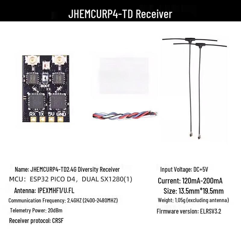 JHEMCU RP4-TD ELRS 2.4G Diversity Receiver