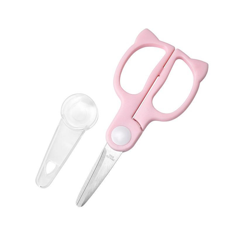 Portable Stainless Steel Baby Food Scissors - Cut Meat & Vegetables for Infants & Children